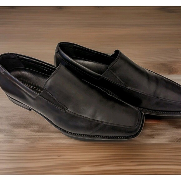GORDON RUSH Black Made in Italy MEN'S slip-on Loafers Size 8 1/2 - Picture 3 of 10